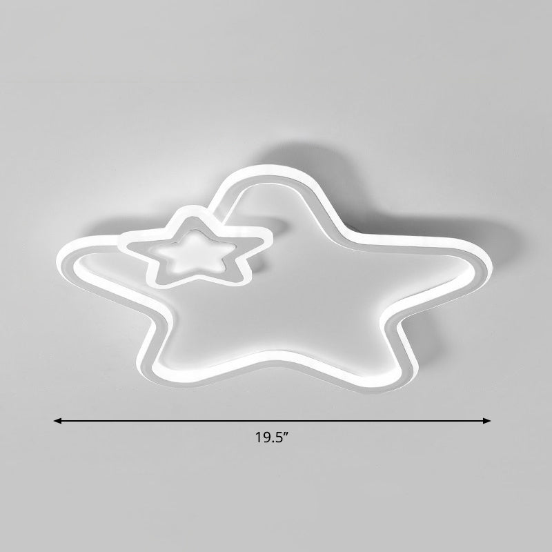 Cartoon Star Shaped Flush Ceiling Light Fixture Acrylic Kids Bedroom LED Flushmount Light White Clearhalo 'Ceiling Lights' 'Close To Ceiling Lights' 'Close to ceiling' 'Flush mount' Lighting' 2353637