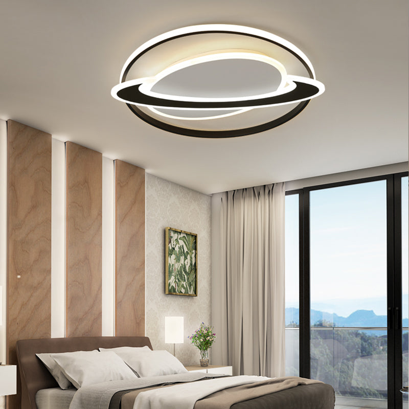 Planet Kids Bedroom Flushmount Lighting Acrylic Minimalist LED Ceiling Light in Black Clearhalo 'Ceiling Lights' 'Close To Ceiling Lights' 'Close to ceiling' 'Flush mount' Lighting' 2353680