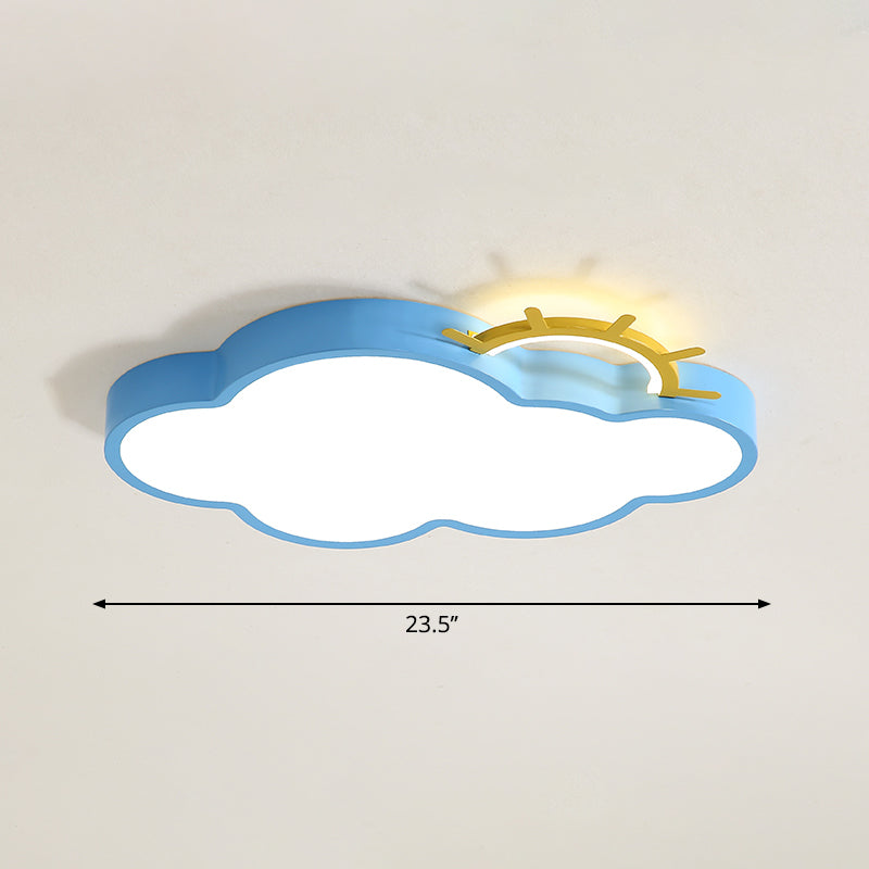 Cartoon Sunrise LED Flushmount Ceiling Lamp Acrylic Kids Bedroom Flush Light Fixture Blue Warm Cloud Clearhalo 'Ceiling Lights' 'Close To Ceiling Lights' 'Close to ceiling' 'Flush mount' Lighting' 2353761