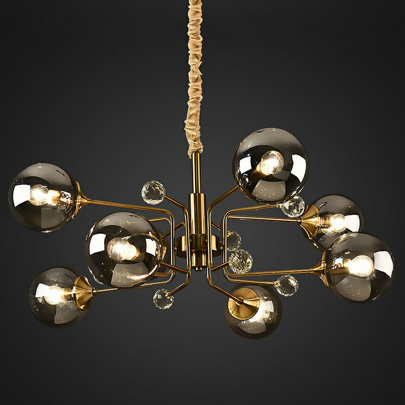 Brass Modo Hanging Chandelier Post-Modern Glass Hanging Ceiling Light for Living Room Clearhalo 'Ceiling Lights' 'Chandeliers' 'Clear' 'Industrial' 'Modern Chandeliers' 'Modern' 'Tiffany' 'Traditional Chandeliers' Lighting' 2354117