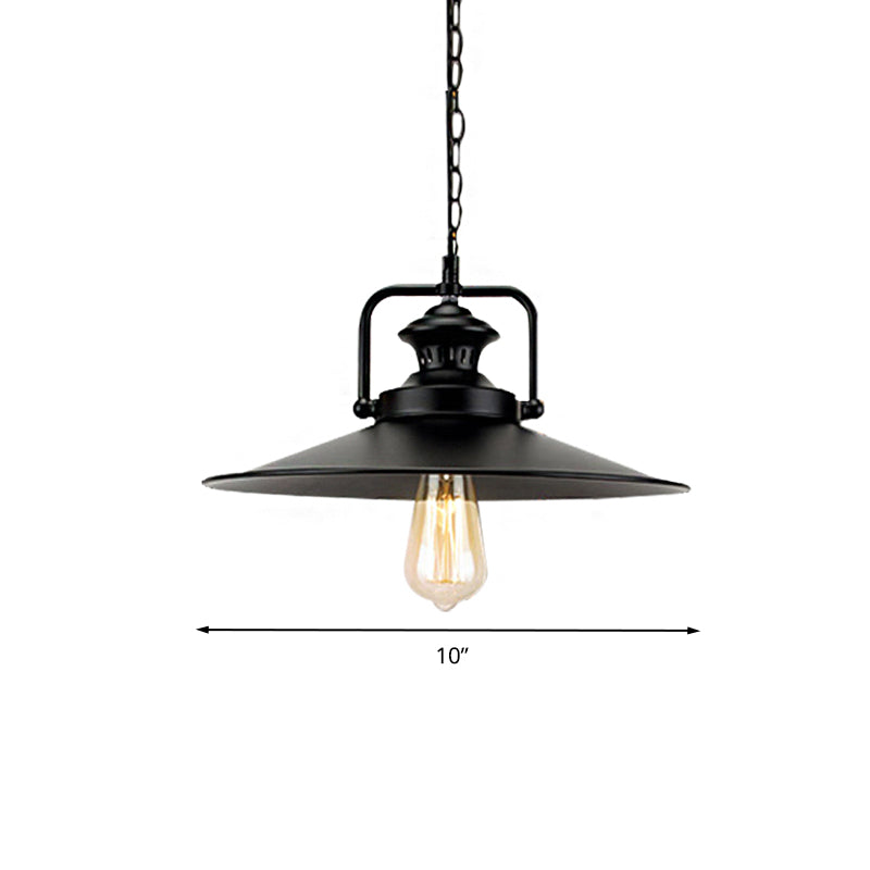 Flared Metallic Hanging Light Fixture Industrial Loft 10