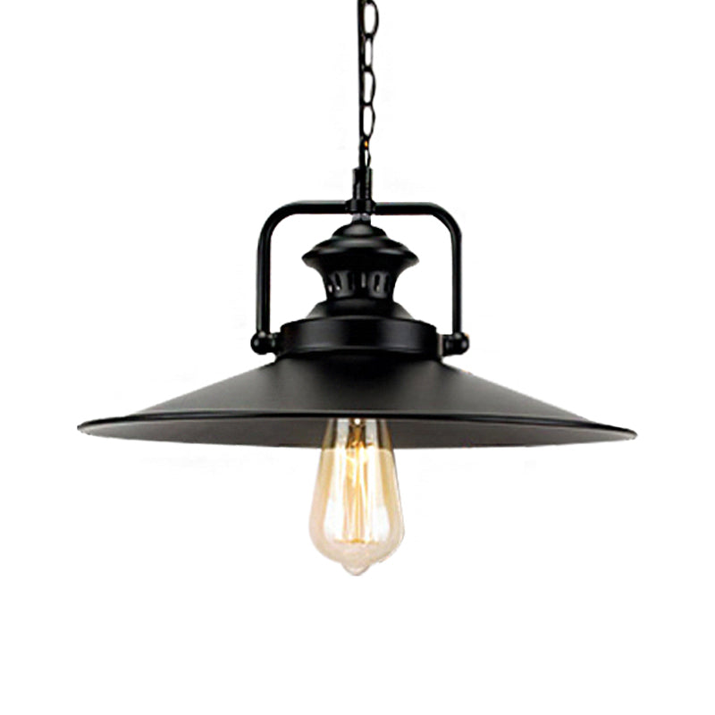 Flared Metallic Hanging Light Fixture Industrial Loft 10