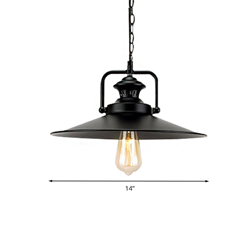 Flared Metallic Hanging Light Fixture Industrial Loft 10