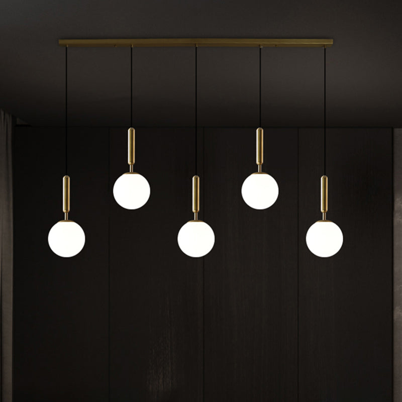 Brass Ball Multiple Hanging Pendant Light Simplicity Glass Ceiling Light for Open Kitchen Clearhalo 'Ceiling Lights' 'Modern Pendants' 'Modern' 'Pendant Lights' 'Pendants' Lighting' 2357030