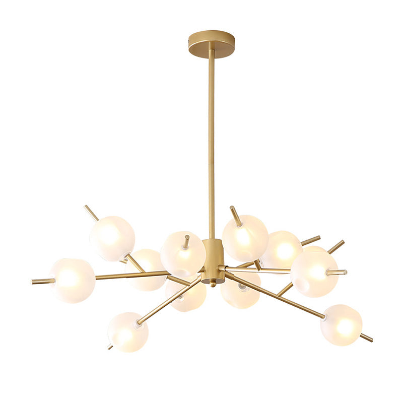 Modos Ceiling Suspension Lamp Modern Opal Frosted Glass Living Room Chandelier Light 12 Gold Clearhalo 'Ceiling Lights' 'Chandeliers' 'Modern Chandeliers' 'Modern' Lighting' 2357416