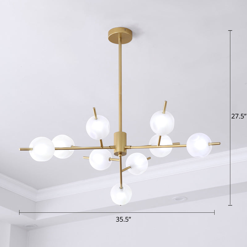 Modos Ceiling Suspension Lamp Modern Opal Frosted Glass Living Room Chandelier Light 9 Gold Clearhalo 'Ceiling Lights' 'Chandeliers' 'Modern Chandeliers' 'Modern' Lighting' 2357417