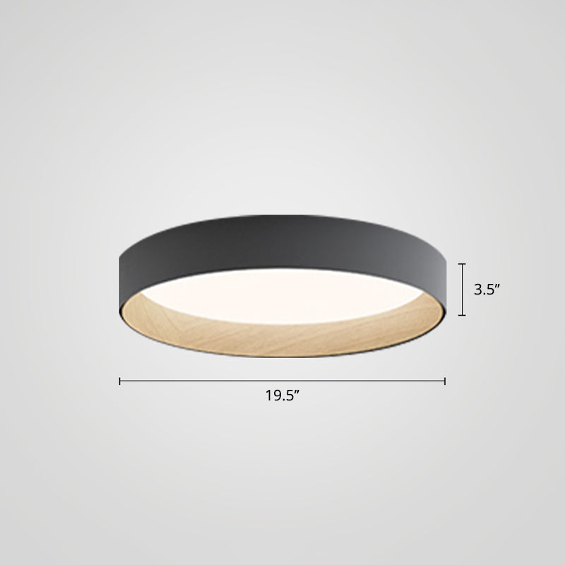 Nordic Circular LED Ceiling Flush Mount Metal Kitchen Flush Mount Lamp with Acrylic Diffuser Grey 19.5