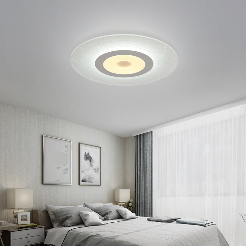 White Ultrathin Flush Ceiling Light Minimalism Acrylic LED Flush Light Fixture with Floral Pattern Clearhalo 'Ceiling Lights' 'Close To Ceiling Lights' 'Close to ceiling' 'Flush mount' Lighting' 2357541