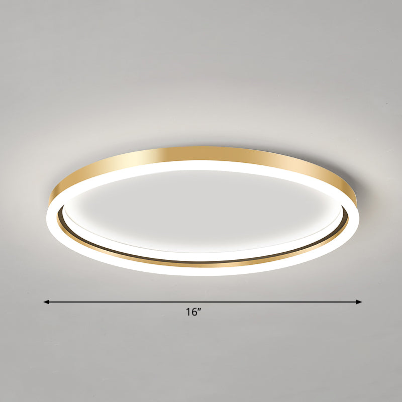 Aluminum Ring Ceiling Flush Mount Light Simplicity Golden LED Flush Mounted Lamp for Bedroom Clearhalo 'Ceiling Lights' 'Close To Ceiling Lights' 'Close to ceiling' 'Flush mount' Lighting' 2357558