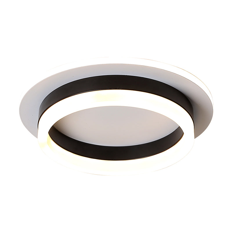 Small Corridor Flush Ceiling Light Fixture Metal Minimalist LED Flush Mount with Acrylic Diffuser Clearhalo 'Ceiling Lights' 'Close To Ceiling Lights' 'Close to ceiling' 'Flush mount' Lighting' 2357567