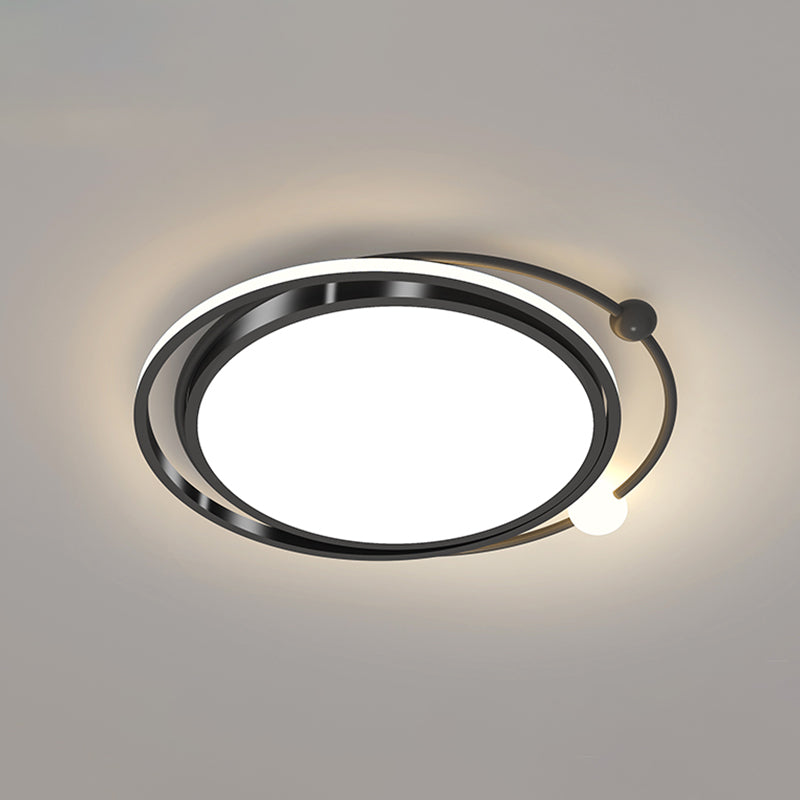 Geometric Acrylic LED Flush Light Minimalist Metal Bedroom Flush Mount Ceiling Light Black Round Clearhalo 'Ceiling Lights' 'Close To Ceiling Lights' 'Close to ceiling' 'Flush mount' Lighting' 2357613