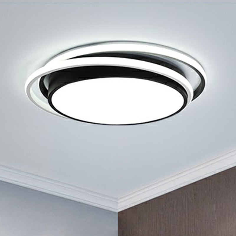 Nordic Round LED Flush Light Acrylic Living Room Flush Mount Ceiling Lighting Fixture Black Clearhalo 'Ceiling Lights' 'Close To Ceiling Lights' 'Close to ceiling' 'Flush mount' Lighting' 2357646