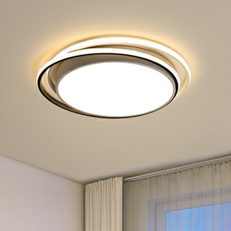 Nordic Round LED Flush Light Acrylic Living Room Flush Mount Ceiling Lighting Fixture White Clearhalo 'Ceiling Lights' 'Close To Ceiling Lights' 'Close to ceiling' 'Flush mount' Lighting' 2357648