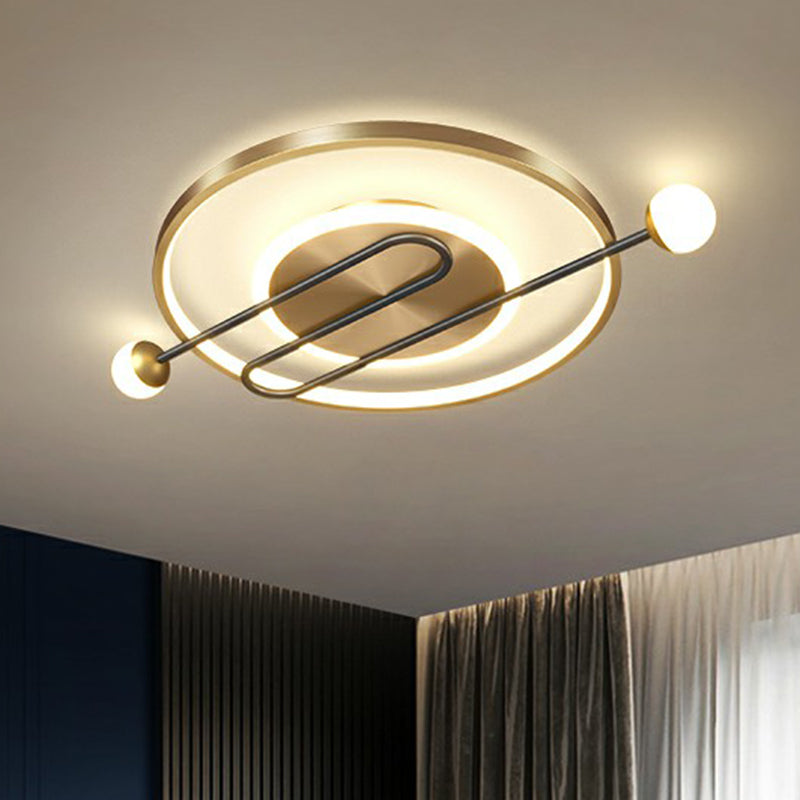 Circular Living Room Ceiling Light Metal Minimalistic LED Flush Mount Lighting Fixture Clearhalo 'Ceiling Lights' 'Close To Ceiling Lights' 'Close to ceiling' 'Flush mount' Lighting' 2357769