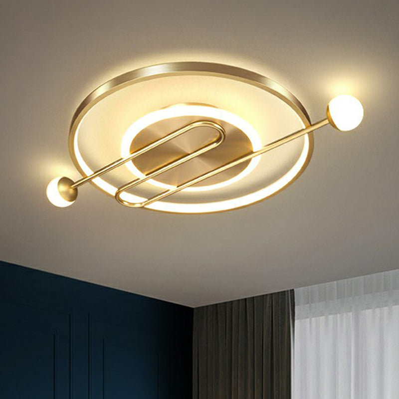 Circular Living Room Ceiling Light Metal Minimalistic LED Flush Mount Lighting Fixture Clearhalo 'Ceiling Lights' 'Close To Ceiling Lights' 'Close to ceiling' 'Flush mount' Lighting' 2357771