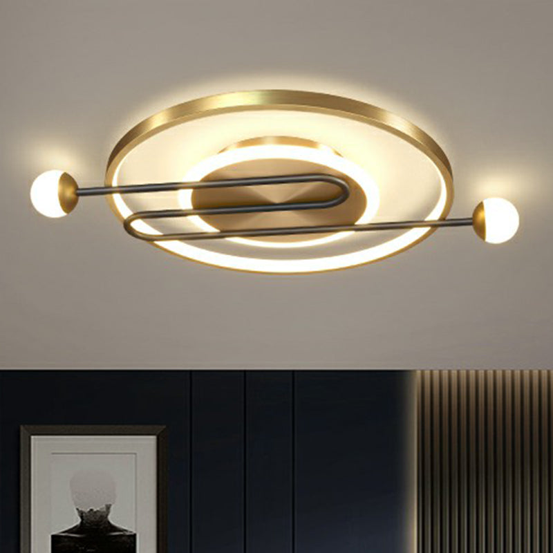 Circular Living Room Ceiling Light Metal Minimalistic LED Flush Mount Lighting Fixture Clearhalo 'Ceiling Lights' 'Close To Ceiling Lights' 'Close to ceiling' 'Flush mount' Lighting' 2357772