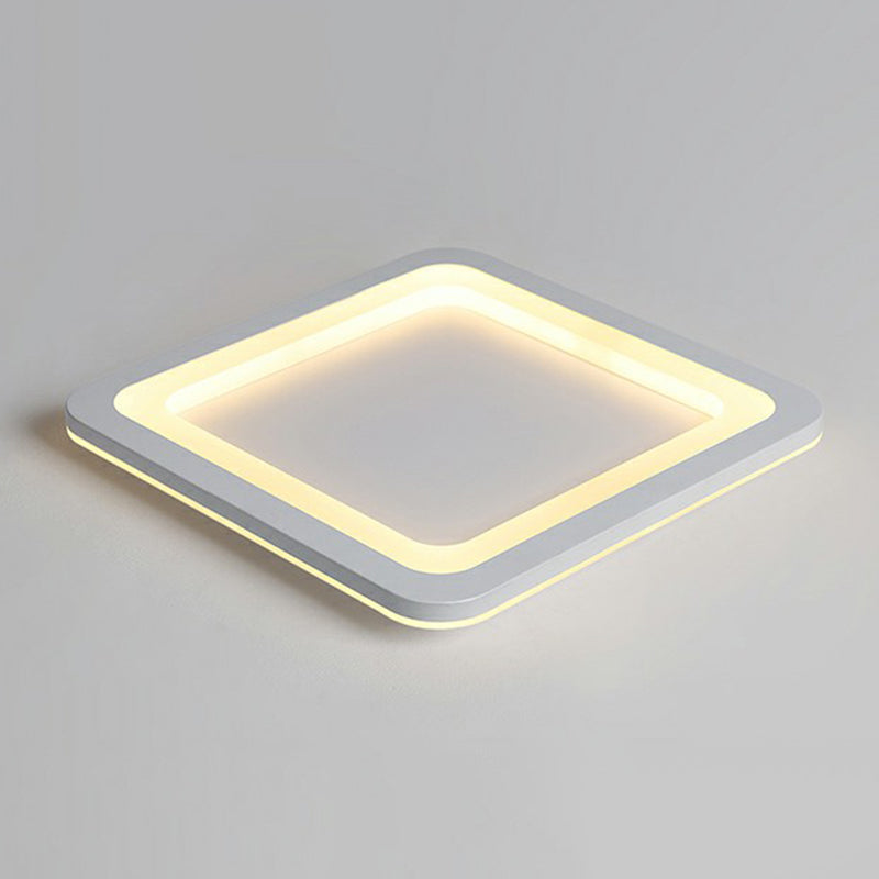 White Square Ultrathin Flush Mount Lamp Minimalistic Acrylic LED Ceiling Light for Bedroom White Clearhalo 'Ceiling Lights' 'Close To Ceiling Lights' 'Close to ceiling' 'Flush mount' Lighting' 2357945