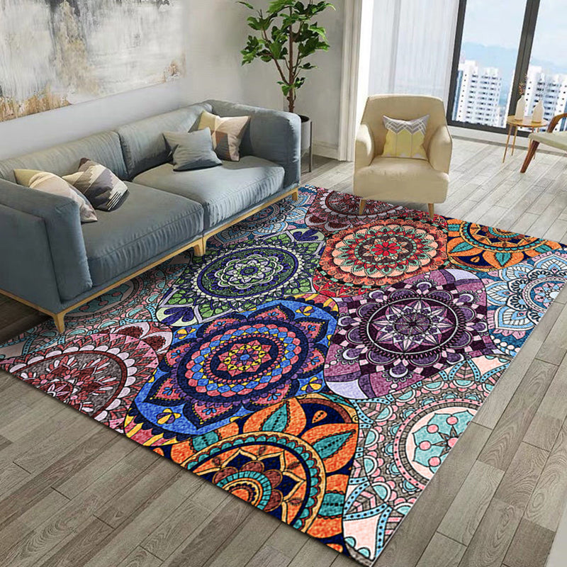 Boho-Chic Living Room Rug Multi Color Geometric Pattern Indoor Rug Anti-Slip Backing Easy Care Area Rug Purple Clearhalo 'Area Rug' 'Bohemian' 'Rugs' Rug' 2361481