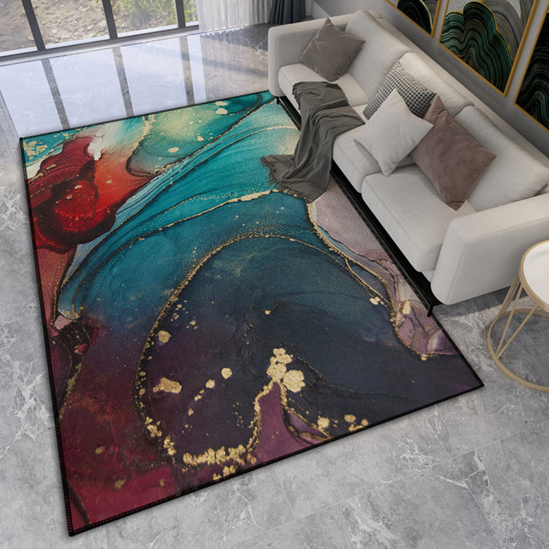 Relaxing Abstract Printed Rug Multicolored Polypropylene Area Carpet Pet Friendly Stain-Resistant Indoor Rug for Parlor Blackish Green Clearhalo 'Area Rug' 'Modern' 'Rugs' Rug' 2362263