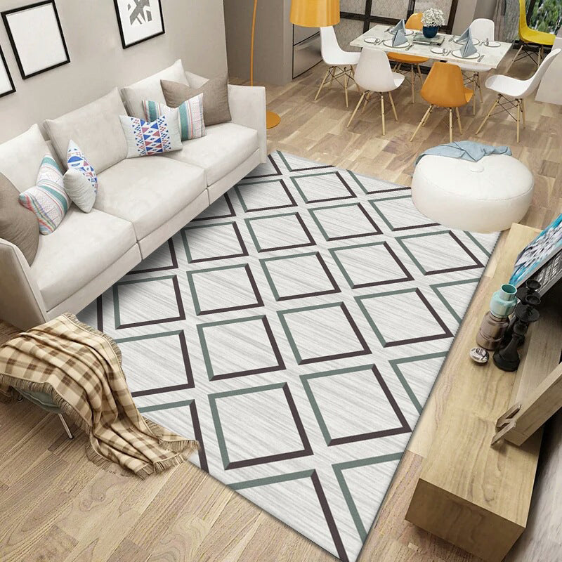 Nordic Geometric Print Rug Multi Color Polypropylene Indoor Rug Non-Slip Backing Stain-Resistant Area Carpet for Living Room Light Gray Clearhalo 'Area Rug' 'Modern' 'Rugs' Rug' 2362559