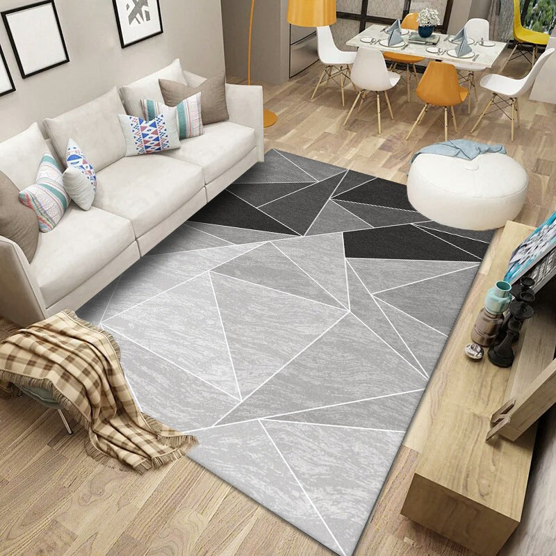 Nordic Geometric Print Rug Multi Color Polypropylene Indoor Rug Non-Slip Backing Stain-Resistant Area Carpet for Living Room Grey Clearhalo 'Area Rug' 'Modern' 'Rugs' Rug' 2362564