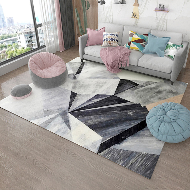 Simple Living Room Rug Multi Color Geometric Pattern Indoor Rug Synthetics Non-Slip Backing Pet Friendly Area Carpet Clearhalo 'Area Rug' 'Rug' 2362596_39923137-a25b-413e-9a8e-454e422a94f6