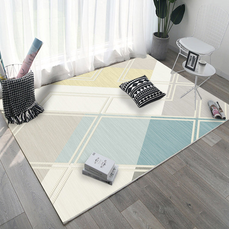 Scandinavian Decoration Rug Multi Color Geometric Print Area Carpet Synthetics Non-Slip Pet Friendly Indoor Rug Light Green Clearhalo 'Area Rug' 'Modern' 'Rugs' Rug' 2362629