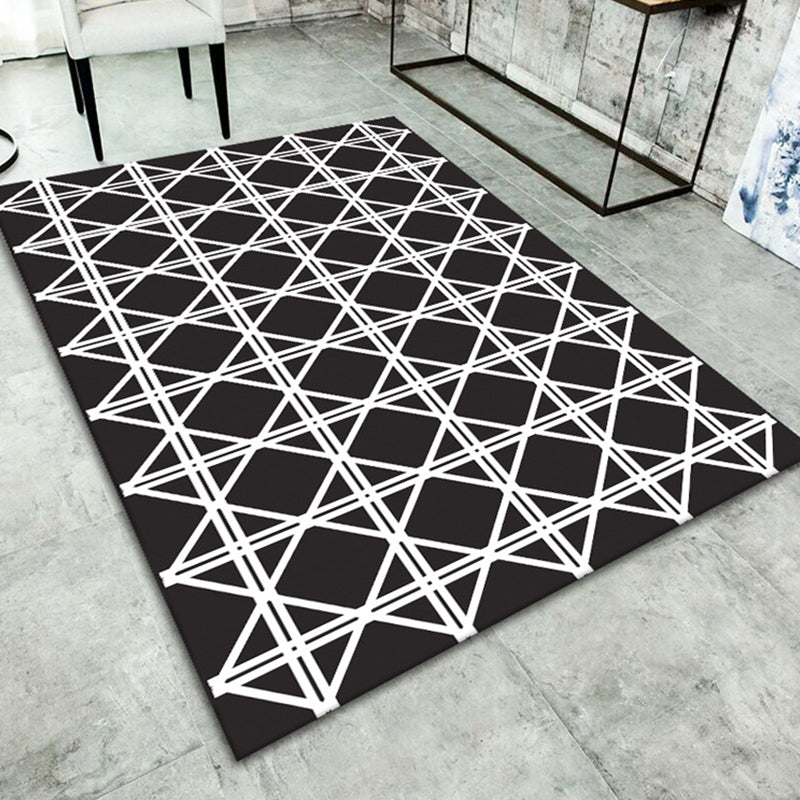 Simple Living Room Rug Multi Color Geometric Print Indoor Rug Non-Slip Backing Pet Friendly Area Carpet Black Clearhalo 'Area Rug' 'Modern' 'Rugs' Rug' 2362631