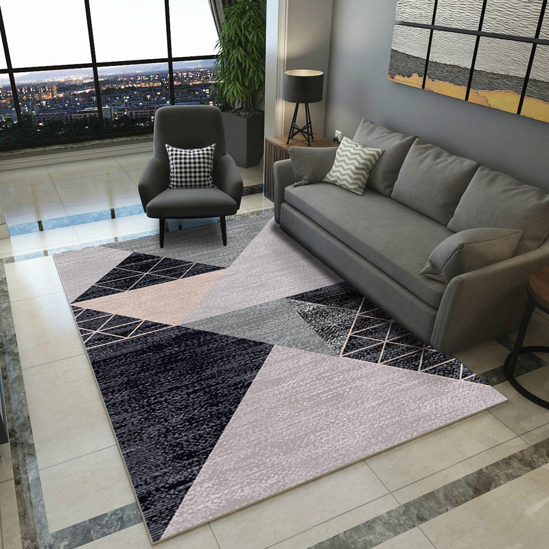 Nordic Geometric Print Rug Multi Color Polyster Area Carpet Pet Friendly Stain-Resistant Area Rug for Living Room Pink-Black Clearhalo 'Area Rug' 'Modern' 'Rugs' Rug' 2362649