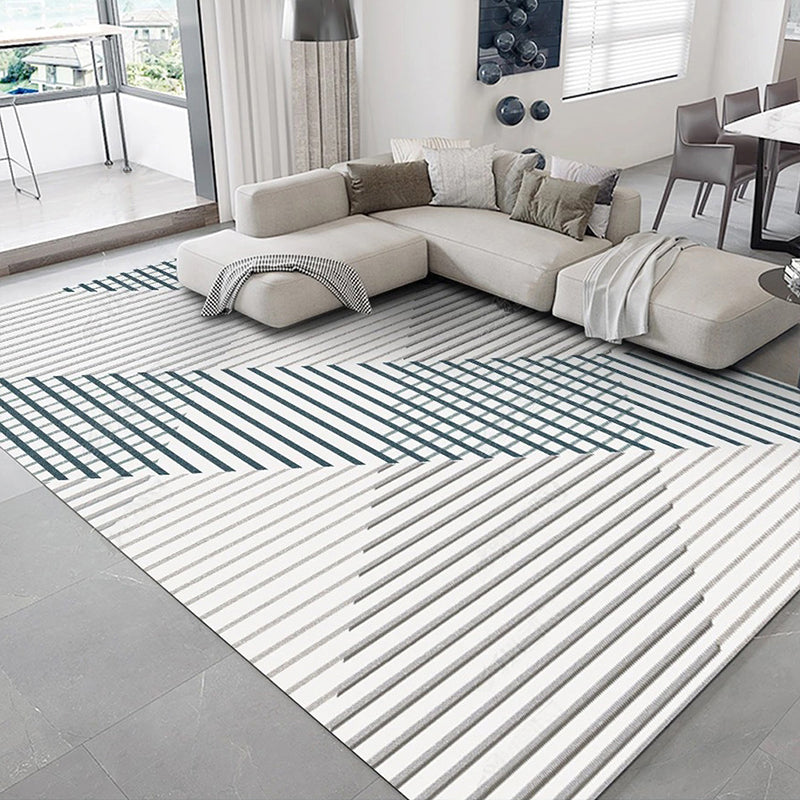 Nordic Geometric Print Rug Multi Color Polypropylene Indoor Rug Anti-Slip Pet Friendly Area Carpet for Decoration Dark Green Clearhalo 'Area Rug' 'Modern' 'Rugs' Rug' 2362664