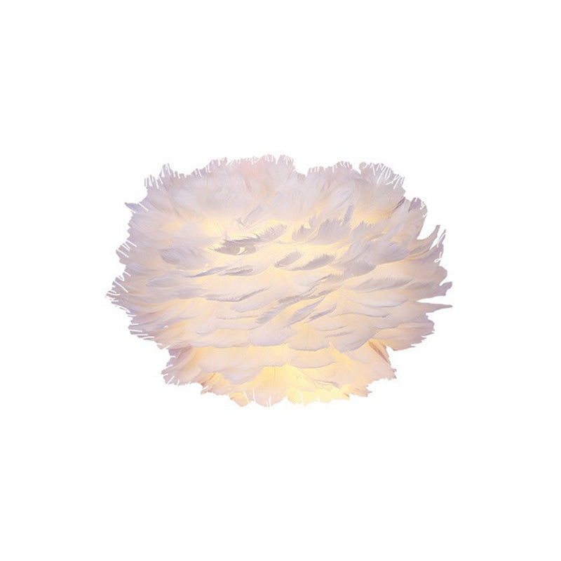 White Floral Wall Mount Light Minimalist 1 Head Feather Sconce Fixture for Bedroom Clearhalo 'Modern wall lights' 'Modern' 'Wall Lamps & Sconces' 'Wall Lights' Lighting' 2364992