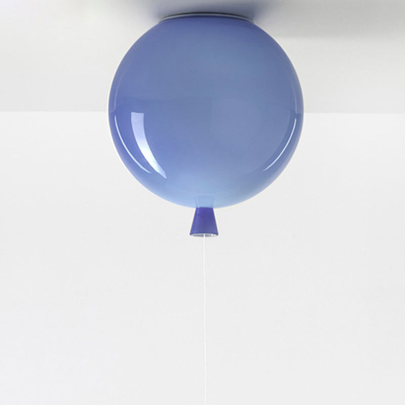 Balloon Semi Mount Lighting Childrens Plastic 1-Light Bedroom Ceiling Light Fixture Blue Clearhalo 'Ceiling Lights' 'Close To Ceiling Lights' 'Close to ceiling' 'Semi-flushmount' Lighting' 2373260