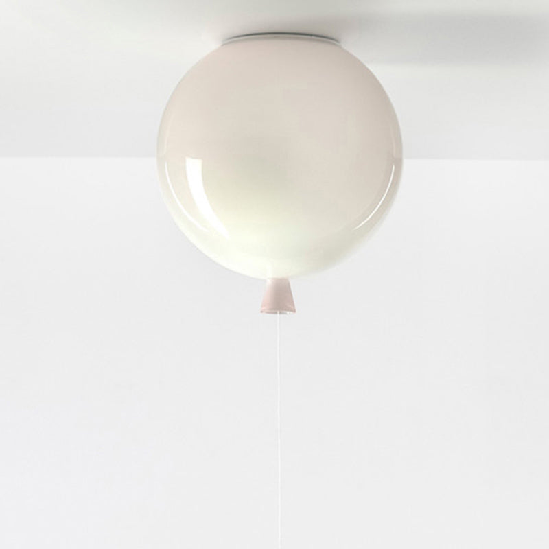 Balloon Semi Mount Lighting Childrens Plastic 1-Light Bedroom Ceiling Light Fixture White Clearhalo 'Ceiling Lights' 'Close To Ceiling Lights' 'Close to ceiling' 'Semi-flushmount' Lighting' 2373262