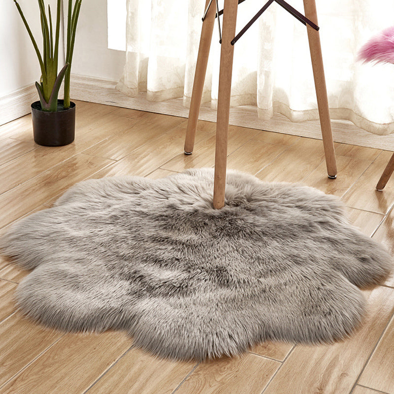 Novelty Shape Solid Color Rug Multicolored Simple Indoor Rug Acrylic Anti-Slip Backing Easy Care Area Carpet for Decoration Grey 2'11