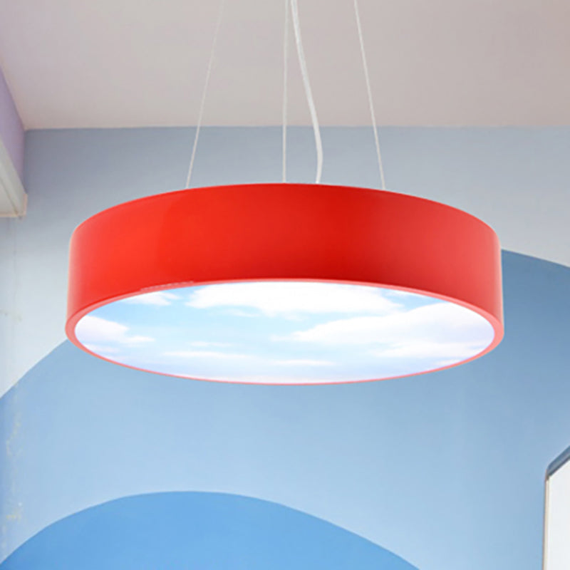 Creative Bright Colored Pendant Light Round Acrylic LED Pendant Lamp with Sky for Kindergarten Clearhalo 'Ceiling Lights' 'Pendant Lights' 'Pendants' Lighting' 237435