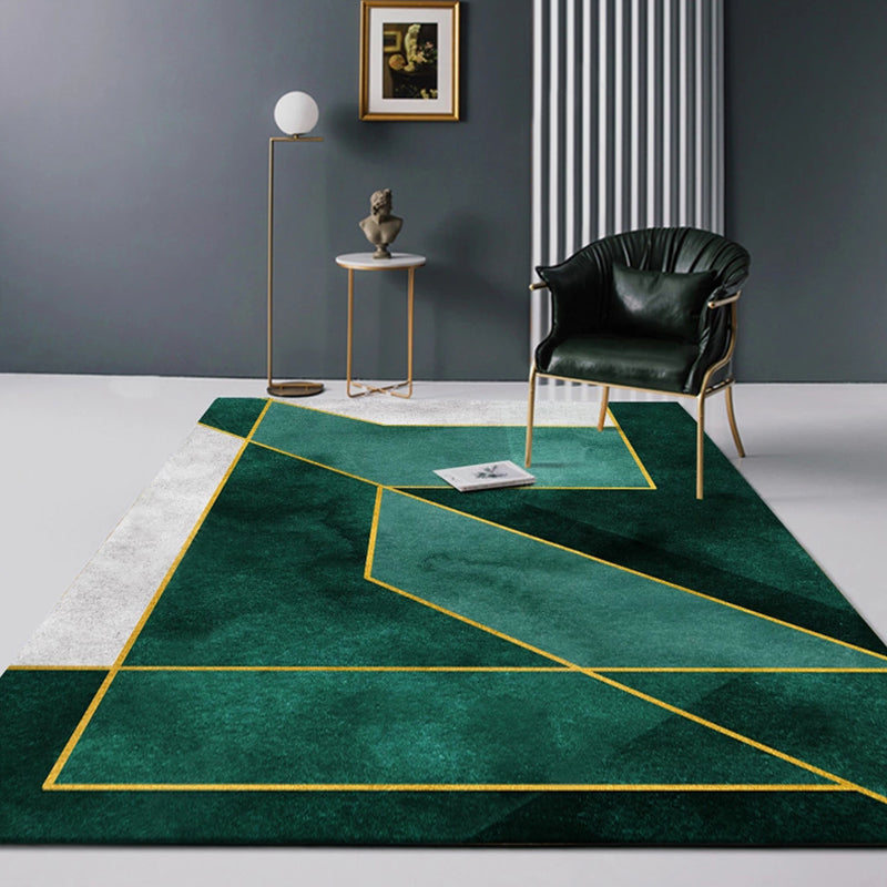 Nordic Geometric Print Rug Multi Colored Polypropylene Indoor Rug Anti-Slip Backing Pet Friendly Area Carpet for Decoration Blackish Green Clearhalo 'Area Rug' 'Rug' 2374358