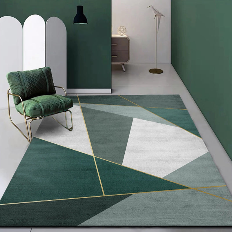 Nordic Geometric Print Rug Multi Colored Polypropylene Indoor Rug Anti-Slip Backing Pet Friendly Area Carpet for Decoration Light Green Clearhalo 'Area Rug' 'Rug' 2374364