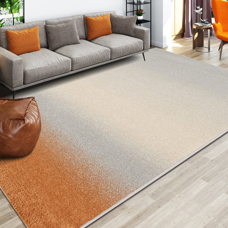 Calming Living Room Rug Multi Colored Geometric Indoor Rug Polypropylene Anti-Slip Easy Care Area Carpet Orange 5'3