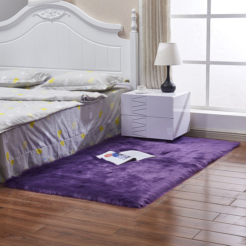 Simple Solid Color Rug Multi Colored Polyster Area Carpet Anti-Slip Backing Pet Friendly Easy Care Indoor Rug for Bedroom Purple Clearhalo 'Area Rug' 'Casual' 'Rugs' Rug' 2374909