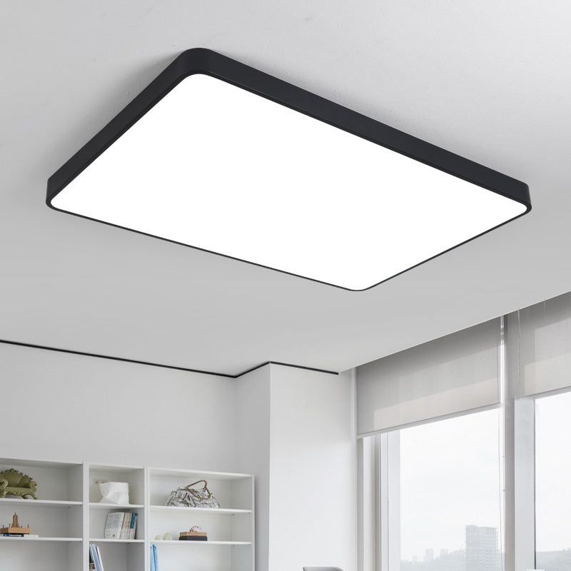 Modern Geometric Ceiling Lighting Acrylic Office LED Flush Mounted Light Fixture Black Clearhalo 'Ceiling Lights' 'Close To Ceiling Lights' 'Close to ceiling' 'Flush mount' Lighting' 2385191