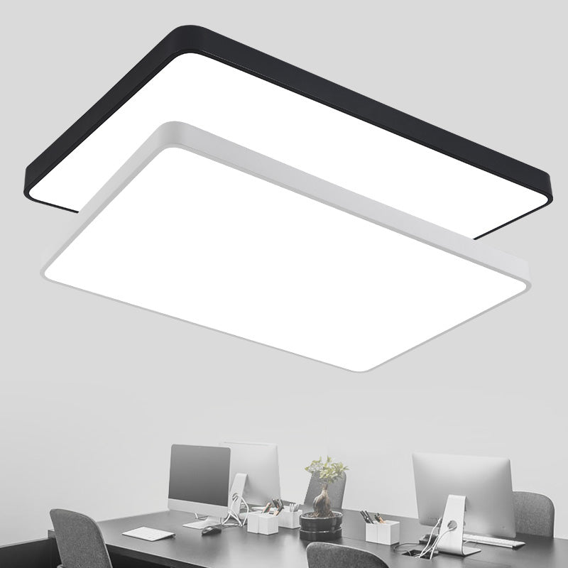 Modern Geometric Ceiling Lighting Acrylic Office LED Flush Mounted Light Fixture White 35.5