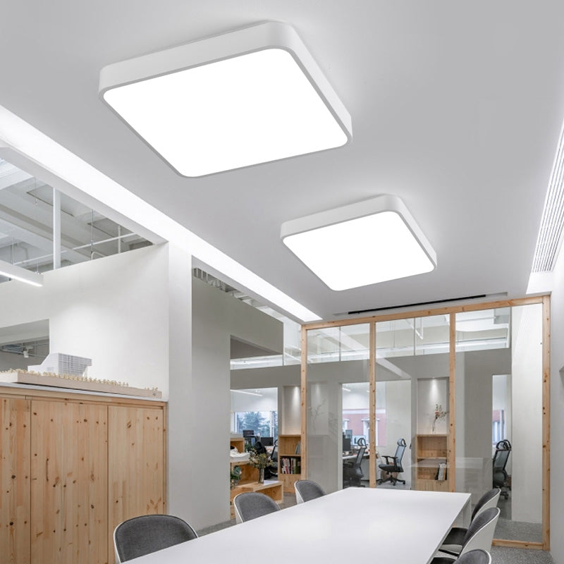 Modern Geometric Ceiling Lighting Acrylic Office LED Flush Mounted Light Fixture White Clearhalo 'Ceiling Lights' 'Close To Ceiling Lights' 'Close to ceiling' 'Flush mount' Lighting' 2385194