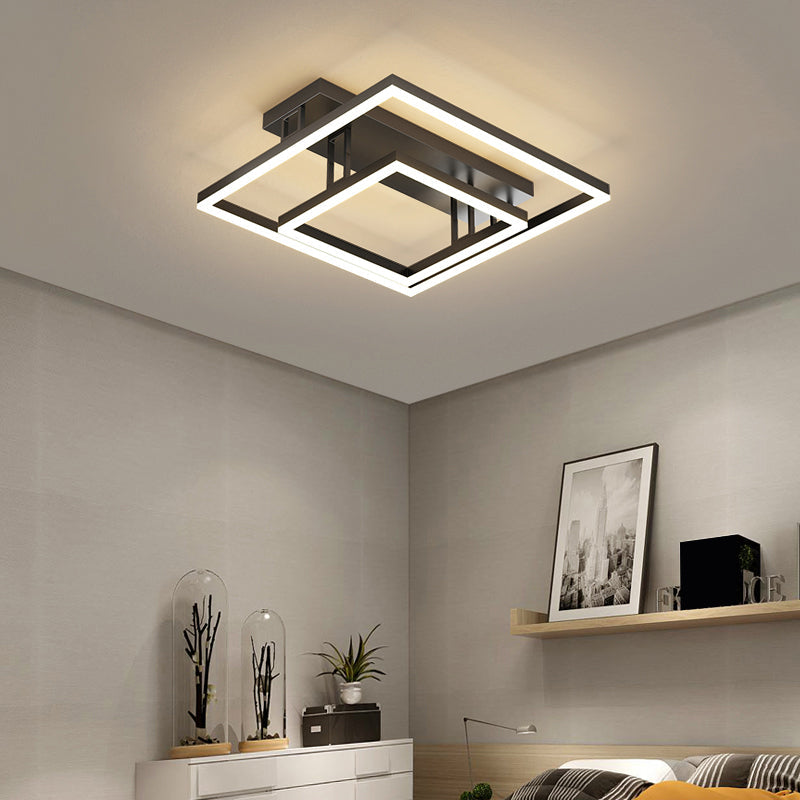 Geometric Semi Flush Light Contemporary Acrylic Bedroom Ceiling Mount Light Fixture Clearhalo 'Ceiling Lights' 'Close To Ceiling Lights' 'Close to ceiling' 'Semi-flushmount' Lighting' 2388677