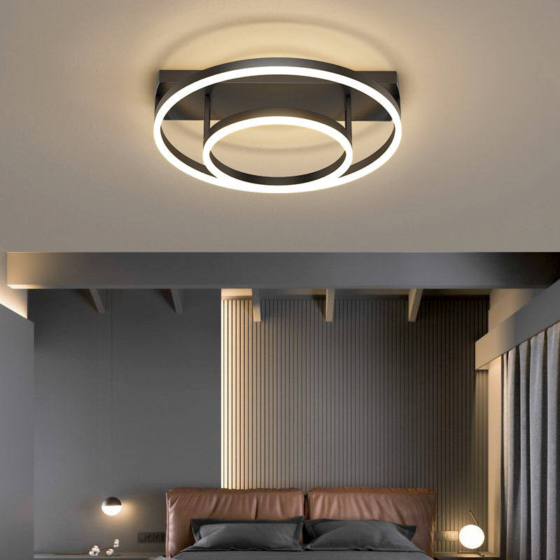 Geometric Semi Flush Light Contemporary Acrylic Bedroom Ceiling Mount Light Fixture Round Clearhalo 'Ceiling Lights' 'Close To Ceiling Lights' 'Close to ceiling' 'Semi-flushmount' Lighting' 2388678