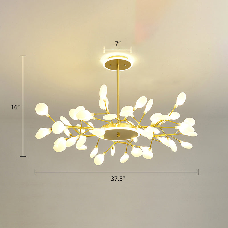 Postmodern Firefly LED Chandelier Acrylic Living Room Suspended Lighting Fixture 54 Gold Clearhalo 'Ceiling Lights' 'Chandeliers' 'Modern Chandeliers' 'Modern' Lighting' 2389066