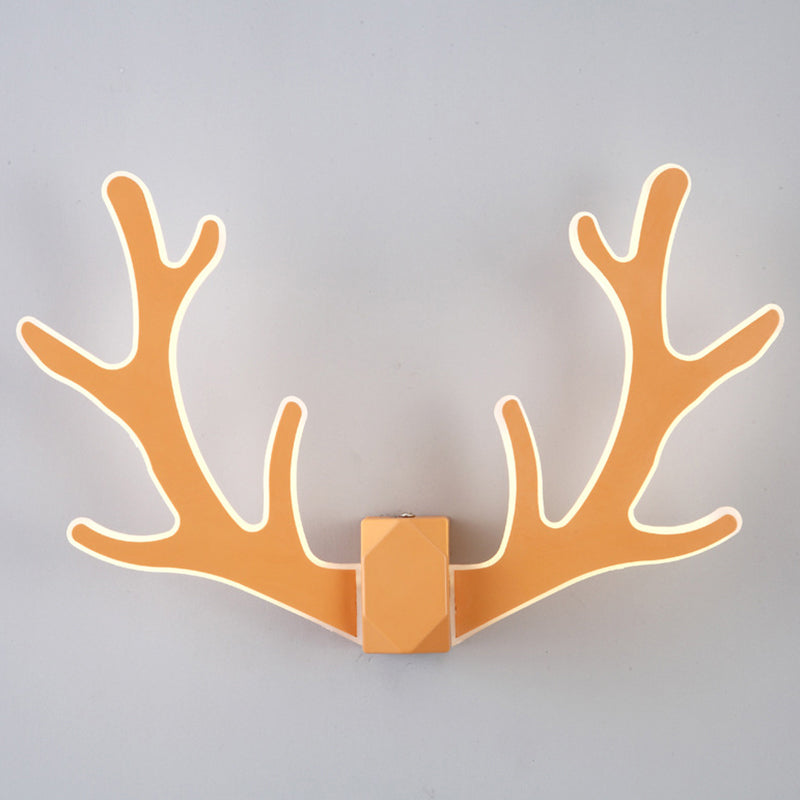 Deer Horn Shaped LED Wall Light Decorative Metal Corridor Sconce Lighting Fixture Clearhalo 'Wall Lamps & Sconces' 'Wall Lights' Lighting' 2389254