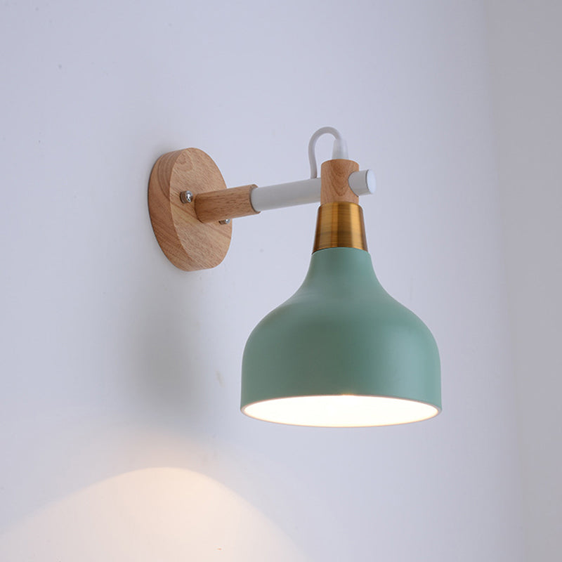 Pear-Like Rotatable Reading Wall Light Nordic Metal 1 Head Bedroom Wall Mounted Lamp Green Clearhalo 'Wall Lamps & Sconces' 'Wall Lights' Lighting' 2389272