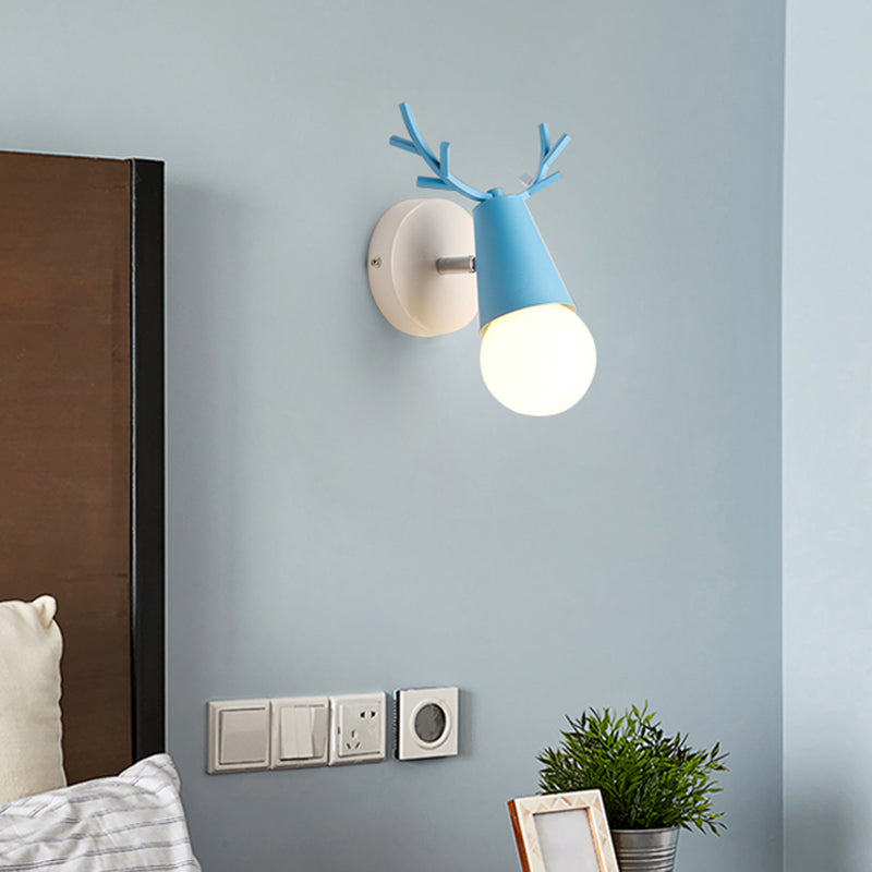 Deer Vanity Light Fixture Nordic Style Metal Bedroom Adjustable Wall Mount Light Clearhalo 'Vanity Lights' 'Wall Lights' Lighting' 2389305