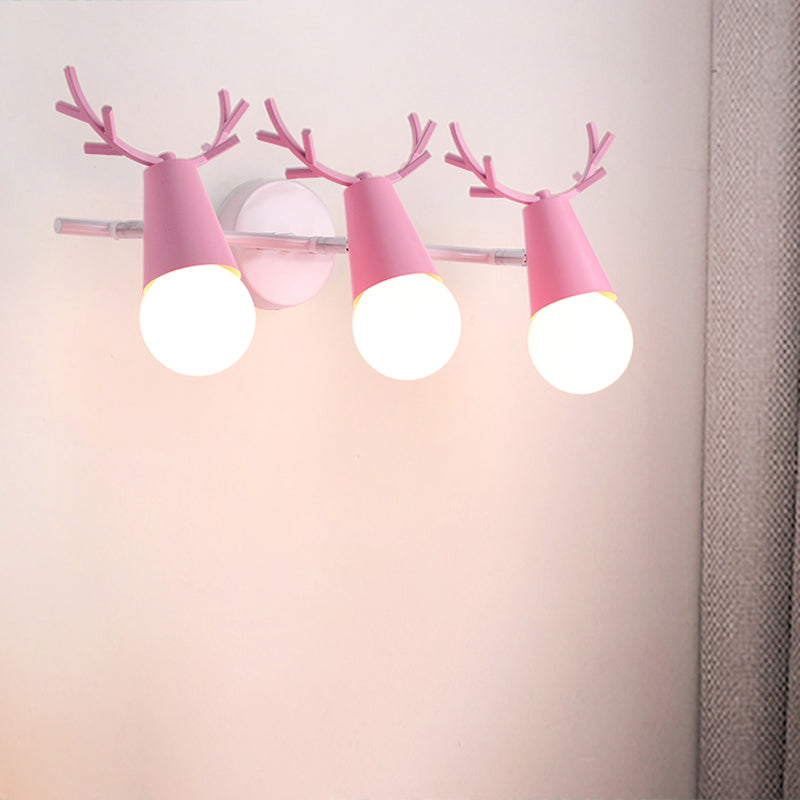 Deer Vanity Light Fixture Nordic Style Metal Bedroom Adjustable Wall Mount Light Clearhalo 'Vanity Lights' 'Wall Lights' Lighting' 2389308