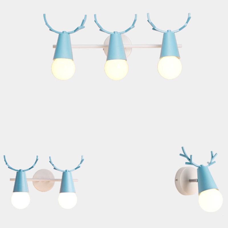 Deer Vanity Light Fixture Nordic Style Metal Bedroom Adjustable Wall Mount Light Clearhalo 'Vanity Lights' 'Wall Lights' Lighting' 2389311